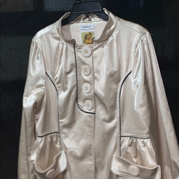 Paparazzi Cream Pleaded Trench Coat Dress - Picture 1 of 3